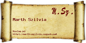 Marth Szilvia névjegykártya